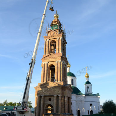 Изготовление и монтаж купола и креста на воссозданную колокольню Федоровской церкви Богоявленского женского монастыря